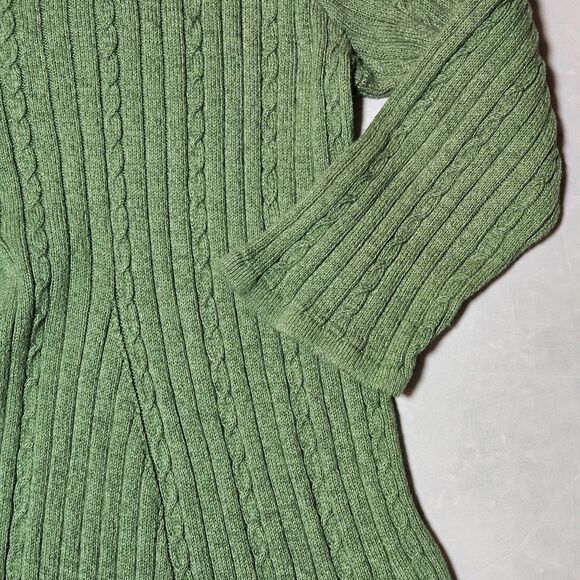 Croft & Barrow Womens Large XL Cardigan Sweater Sage Green 1/4 Button V Neck Rib - Picture 5 of 10